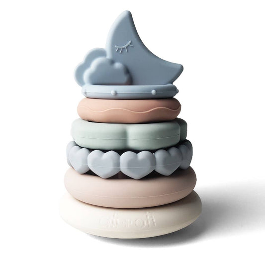 Silicone Stacking Ring Tower 6pc - Moon