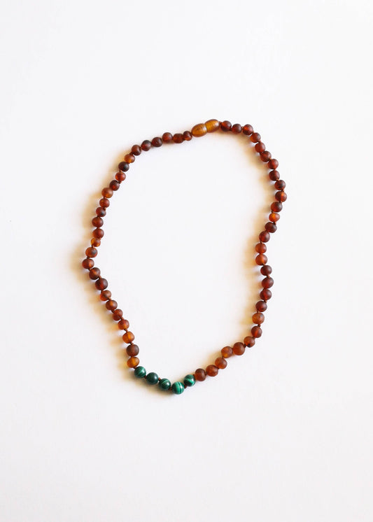 Raw Cognac Amber + Malachite