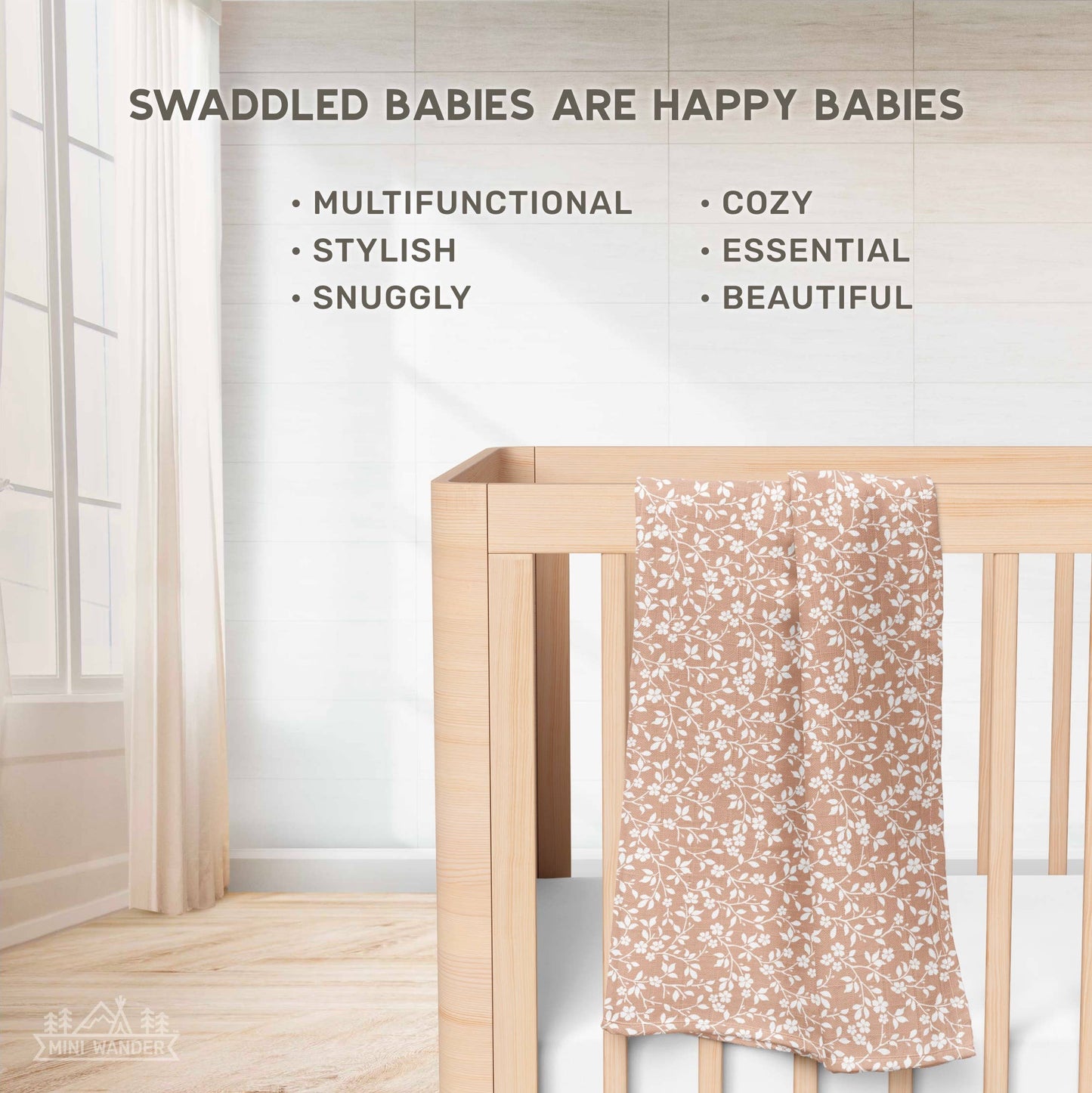 Muslin Swaddle – Magnolia Tree Peach