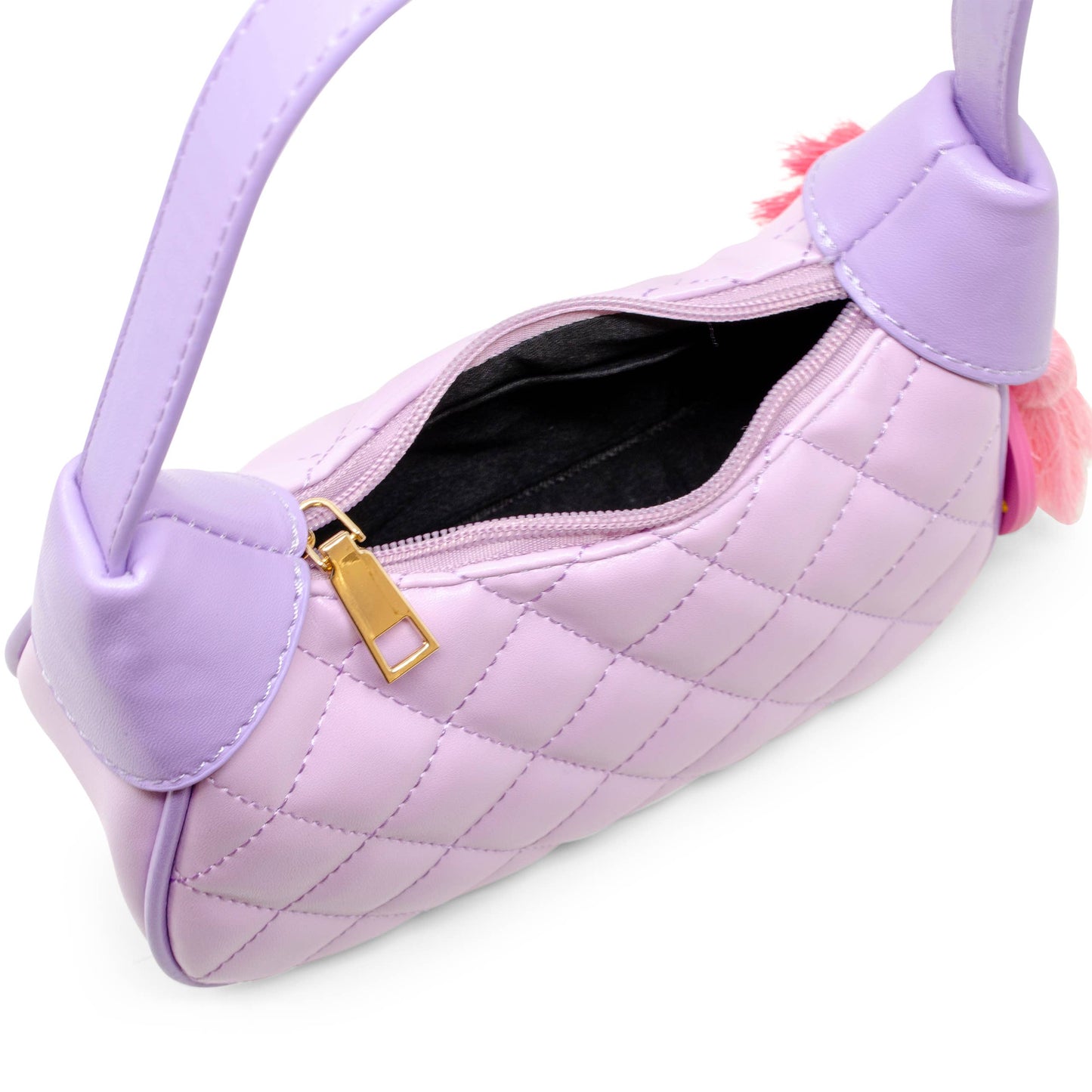 Kids Quilted Shoulder Bag - Purple