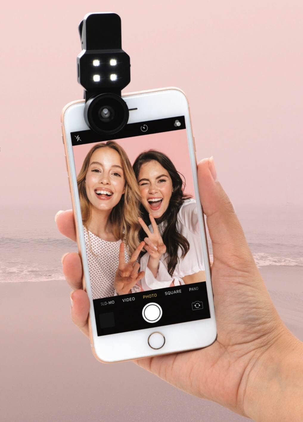 4-in-1 Selfie Kit with LED Flash & Lens Set