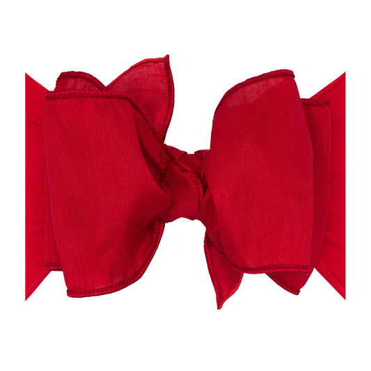 Faux Silk Big Classic Bow HB- Cherry Red