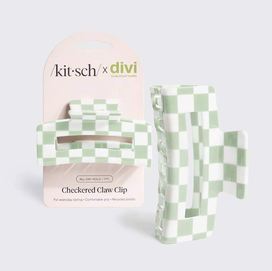 Kitsch x Divi Checkered Claw Clip 1pc