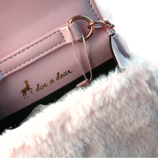 Butterfly Furry Purse - Pink