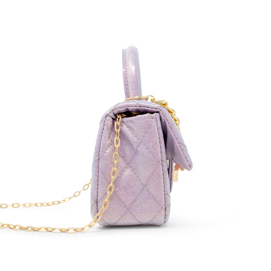 Sparkle Top Handle Handbag- Purple