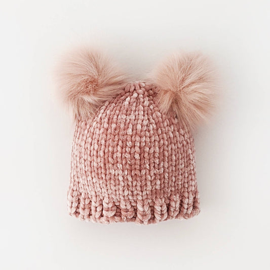 Rosy Chenille Beanie Hat