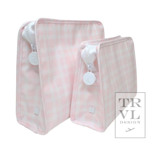 Roadie Pouch Lg- Pimlico Plaid Pink