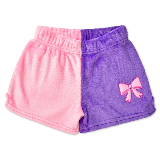 Color Block Plush Shorts
