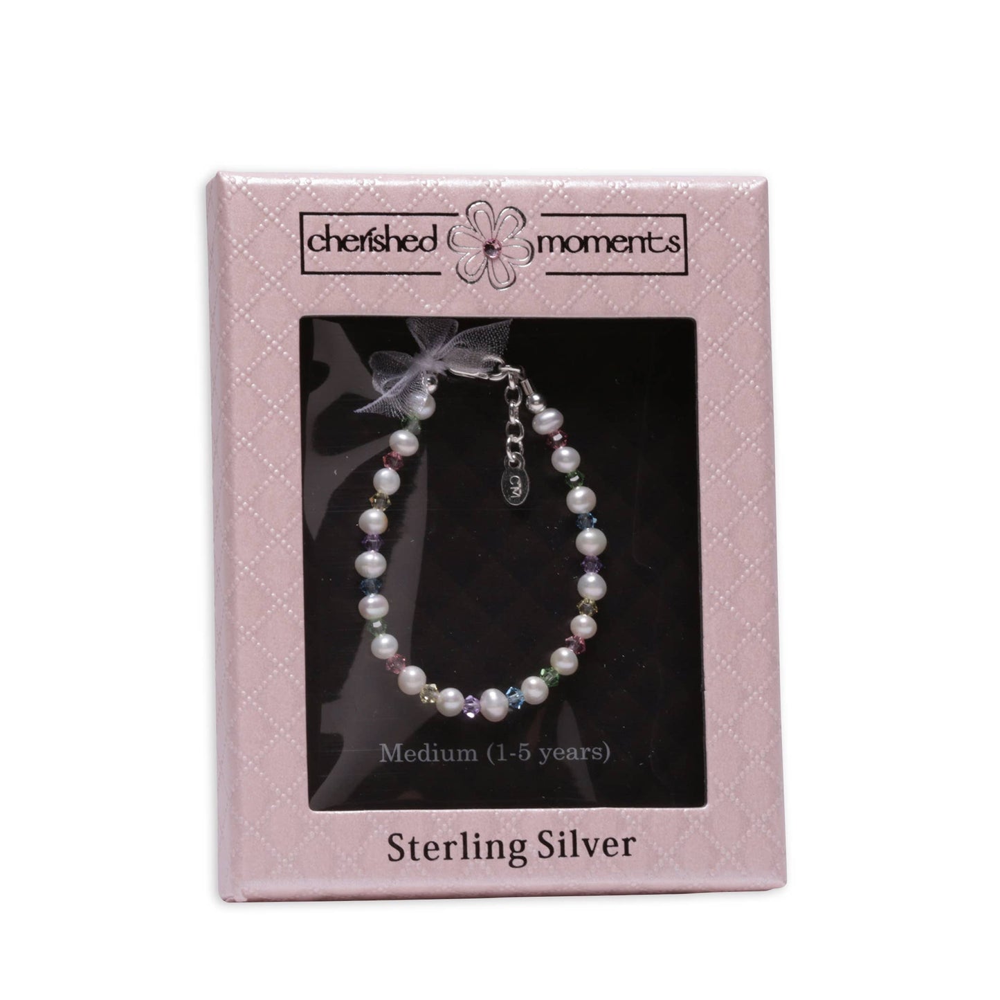 Serenity Sterling Silver Dainty Pink Pearl Bracelet