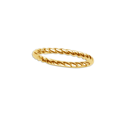Gold-Plated Twisted Band Stackable Ring