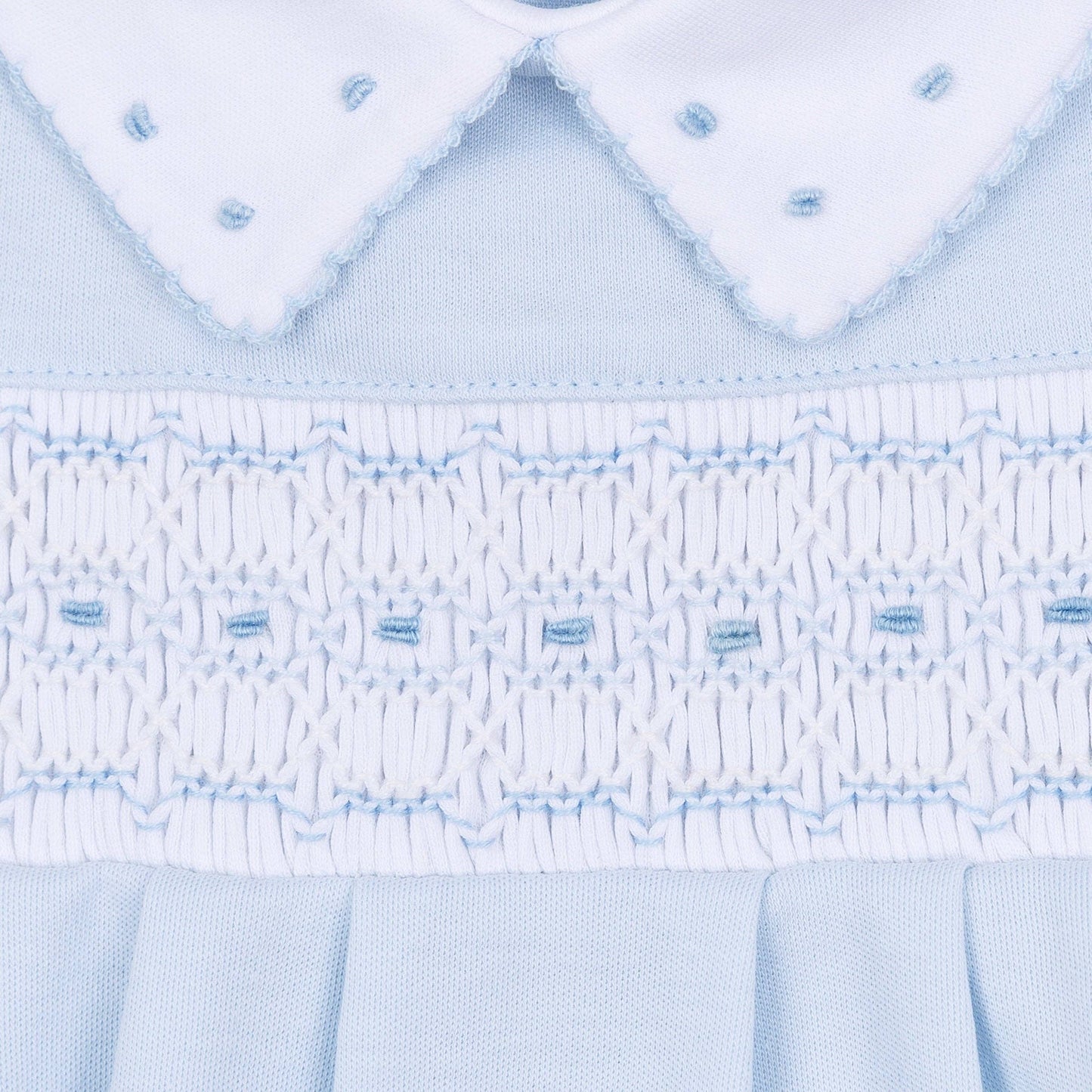 Landry Smocked Footie - Lt Blue