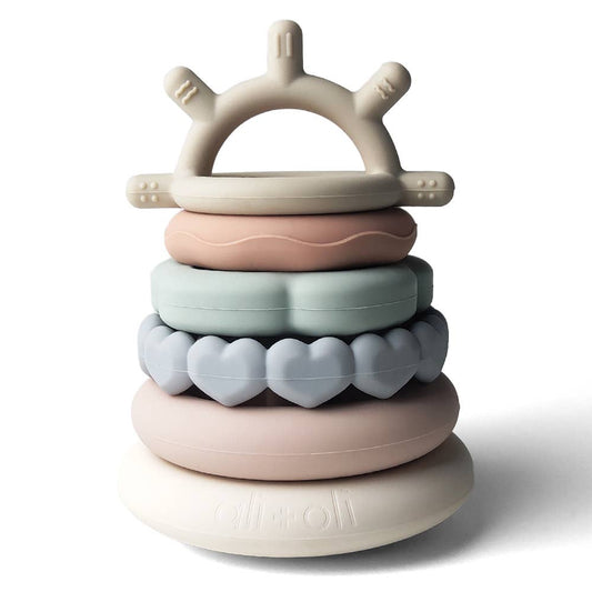 Silicone Stacking Ring Tower 6pc - Sun