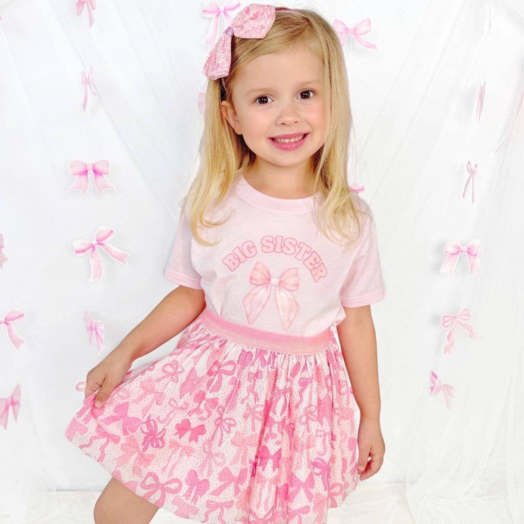 Big Sister Bow T-Shirt - Pink