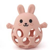 Silicone 3D Funny Bunny Teether- Classic Pink