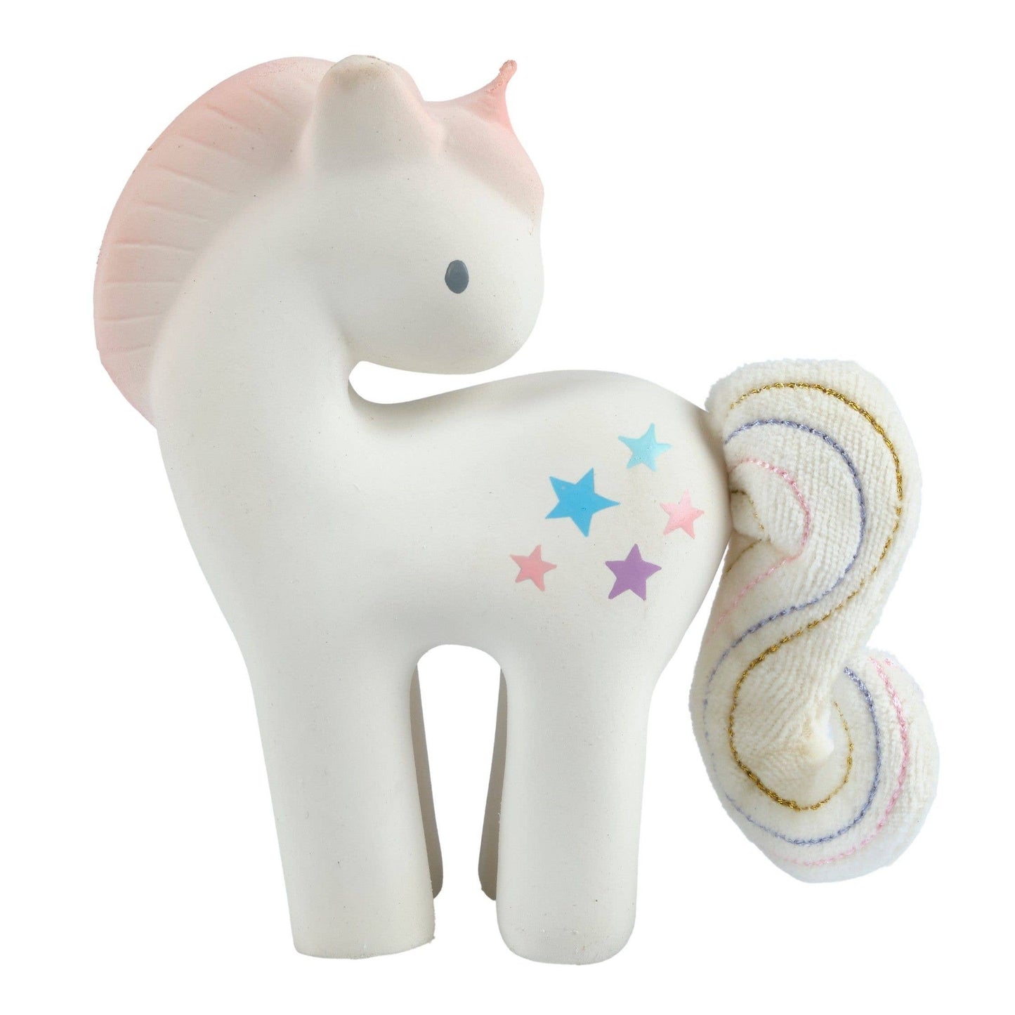 Unicorn - Rubber Rattle w/Crinkle Tail