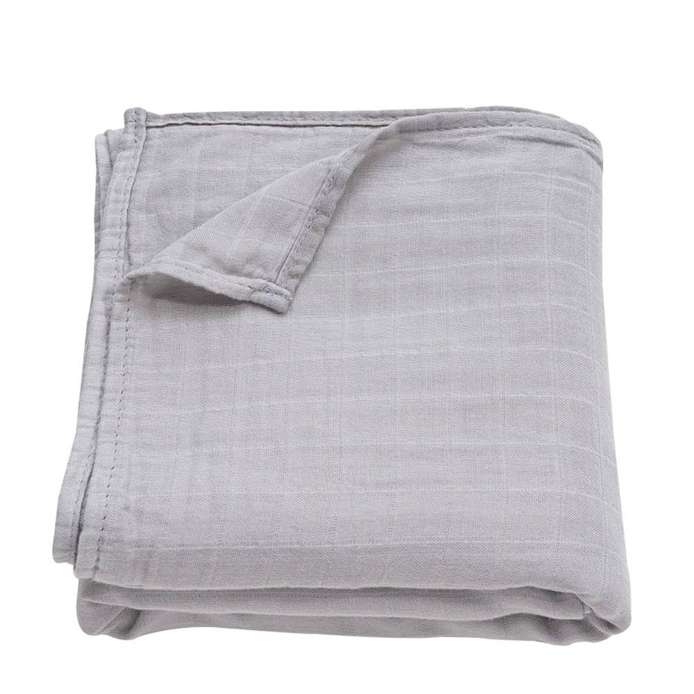 Muslin Swaddle Blanket - Lt Grey