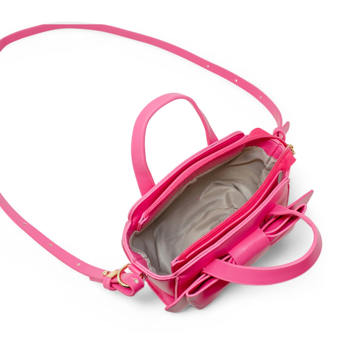 Bow Baguette Handbag- Hot Pink