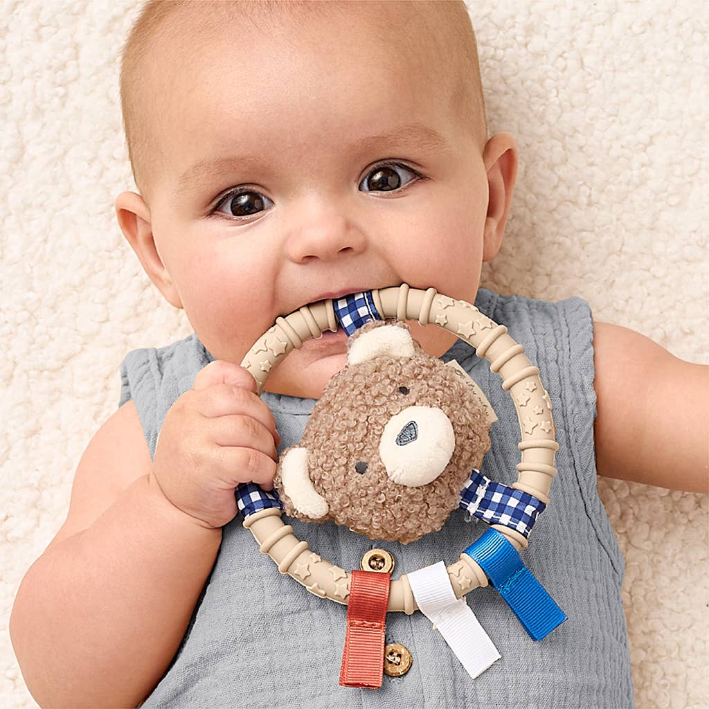 Itzy Ring Pal- Taupe Bear