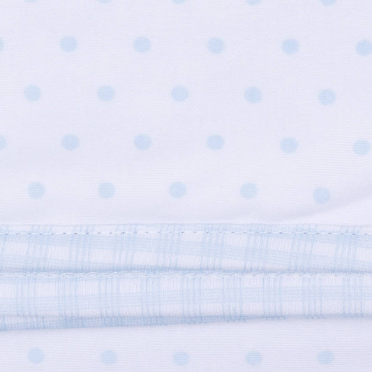 Gingham Dots Zip Footie in Light Blue