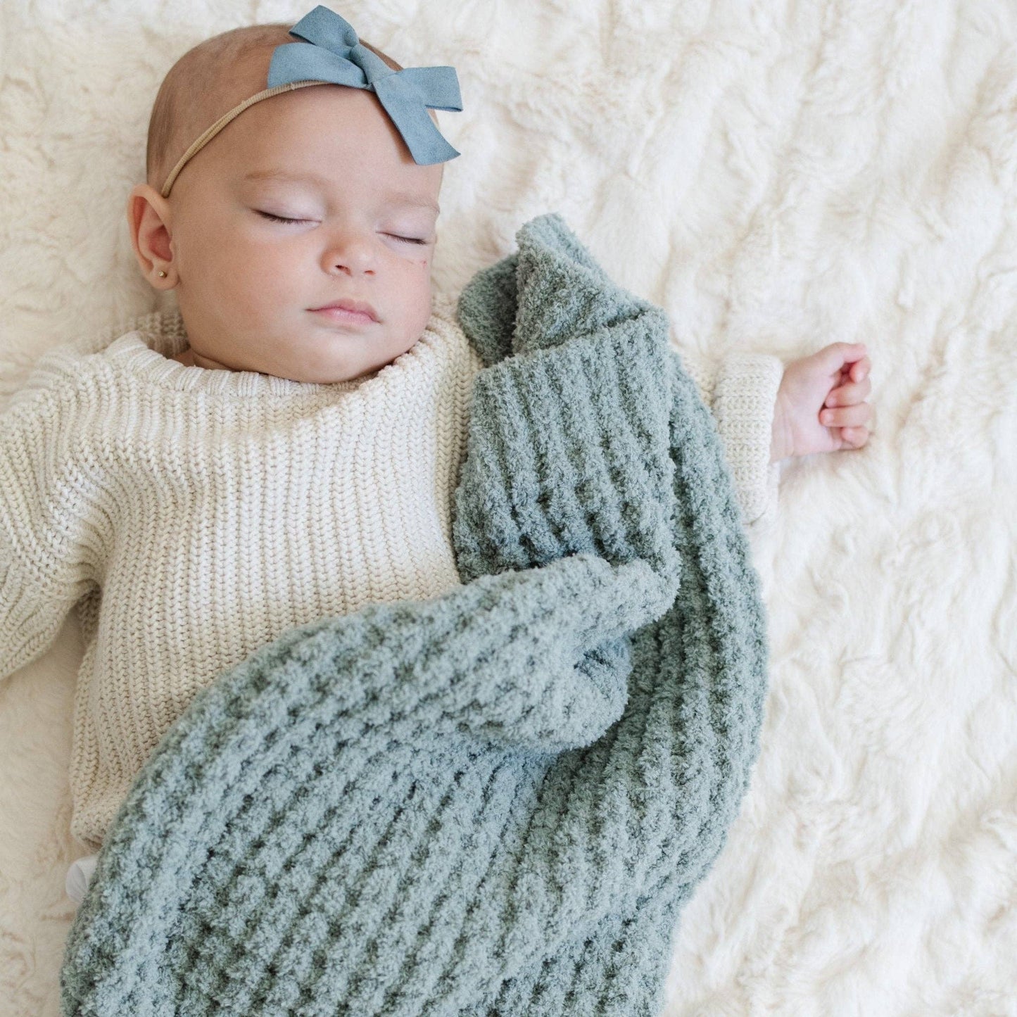 Waffle Knit Mini Blanket - Wisteria