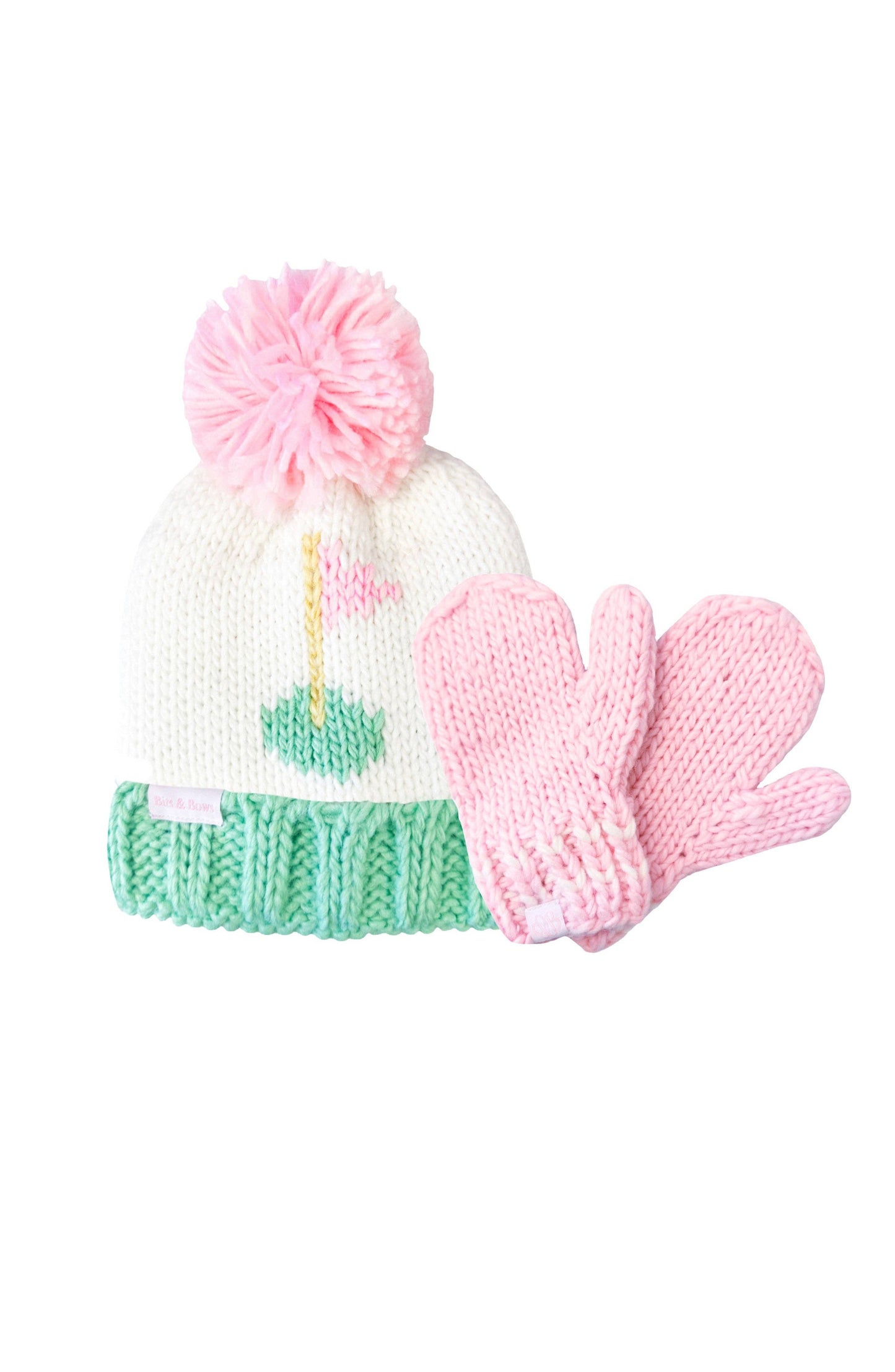 Golf Flag Bobble Hat- Pink