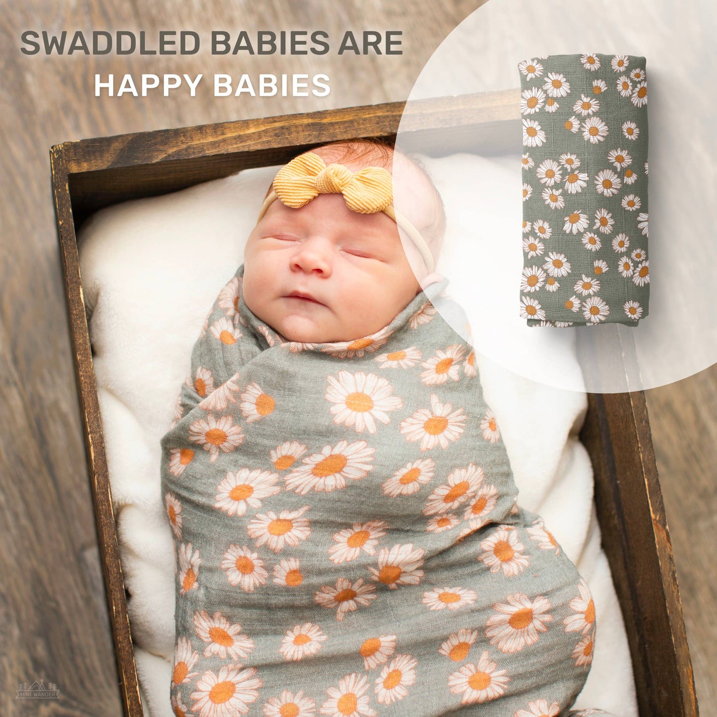 Muslin Swaddle  – Daisy Blush Pink