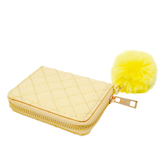 Sparkle Quilted Wallet- Bright Yellow