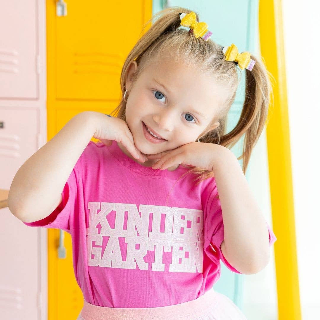 Kindergarten T-Shirt- Sequin Raspberry