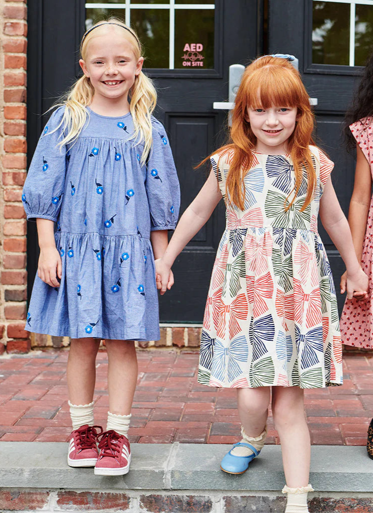 Adaline Dress - Multi Striped Bow