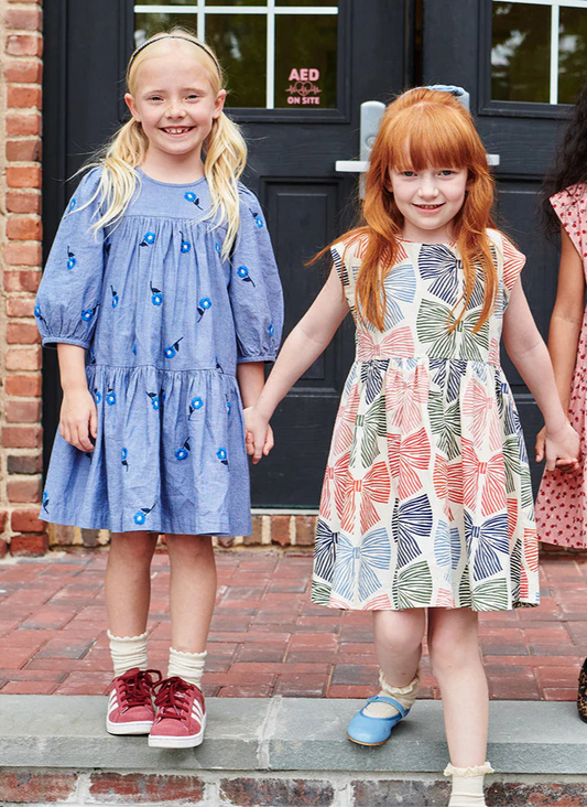 Adaline Dress - Multi Striped Bow