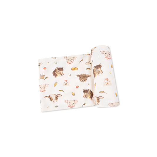 AD Swaddle - Baby Farm Animals