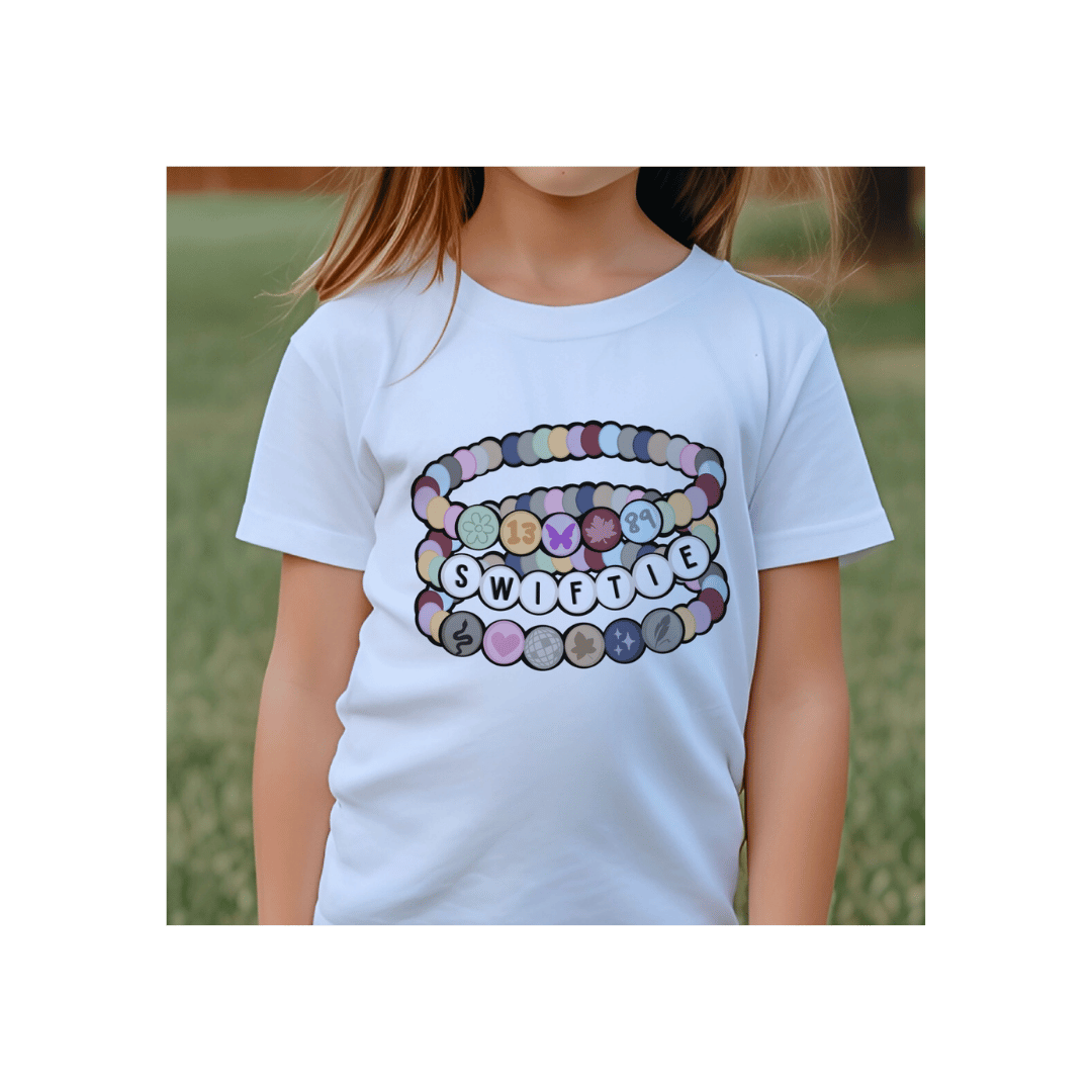 Taylor Swift Friendship Bracelet Tee - White