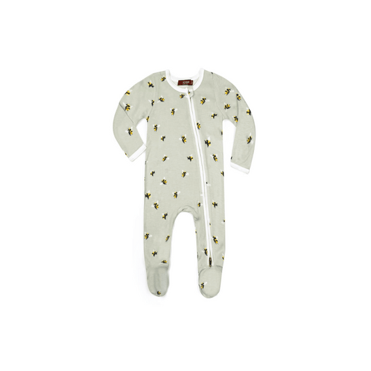 MB Zipper Footed Romper - Bumblebee