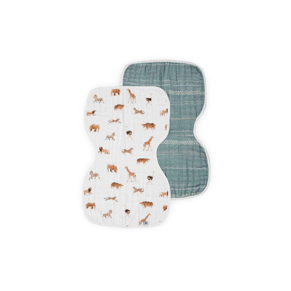 Muslin Burp Cloth 2-pack: Animal Crackers