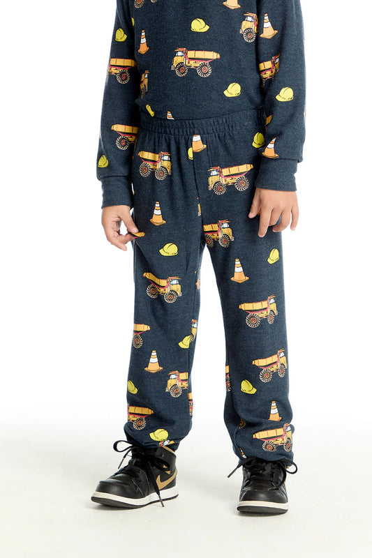 Cozy Knit Jogger- Construction Trucks