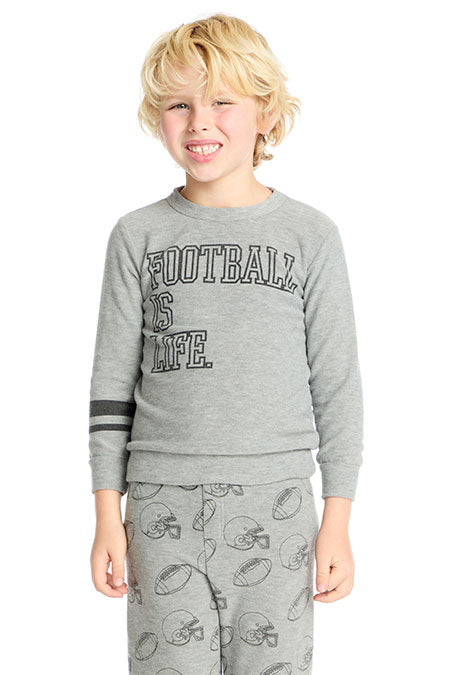 Cozy Pullover- Football Heather Gray