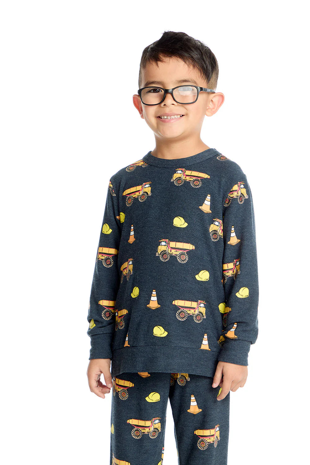 Cozy Knit Pullover- Construction Trucks