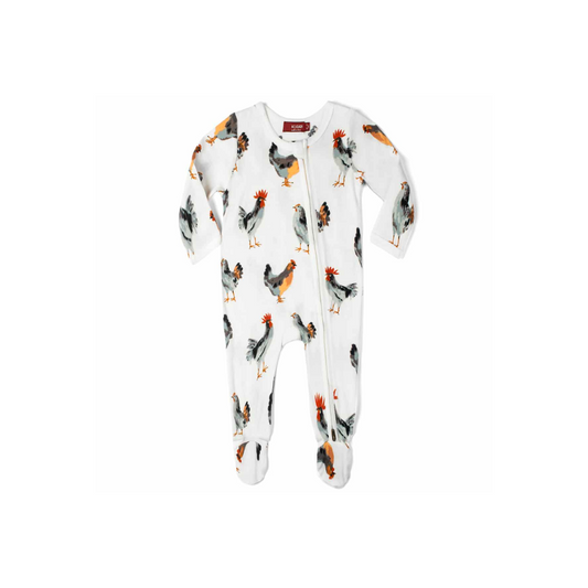 MB Zipper Footed Romper - Chicken