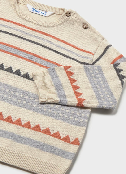 Stripe Sweater- Brick Red