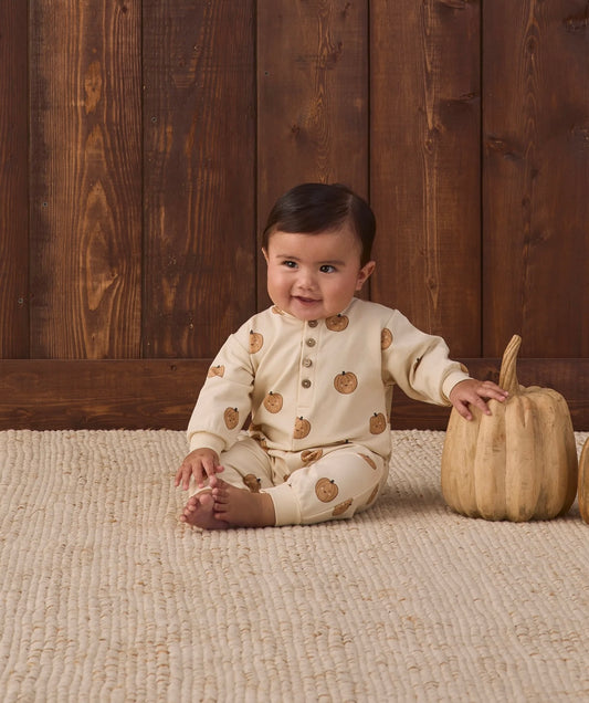 QM Fleece Jumpsuit- Pumpkins