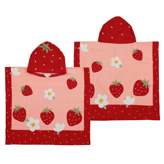Poncho Towel- Strawberry