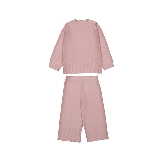 Knit Pant Set - Crystal Pink
