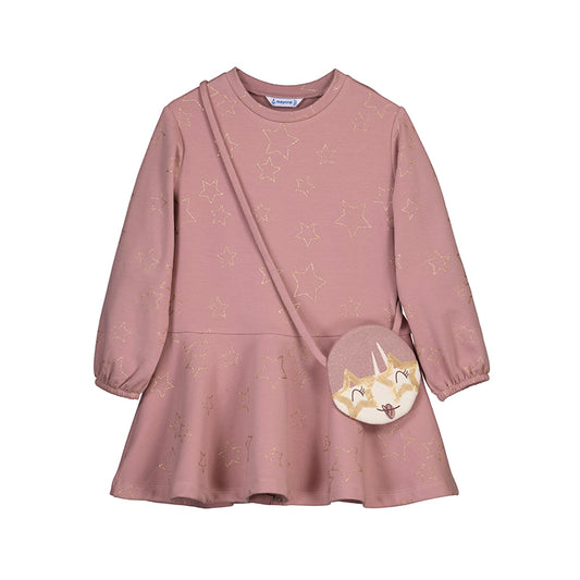 Gold Star Sweatshirt Dress