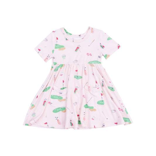 AD Twirly Dress - Golf Things Pink