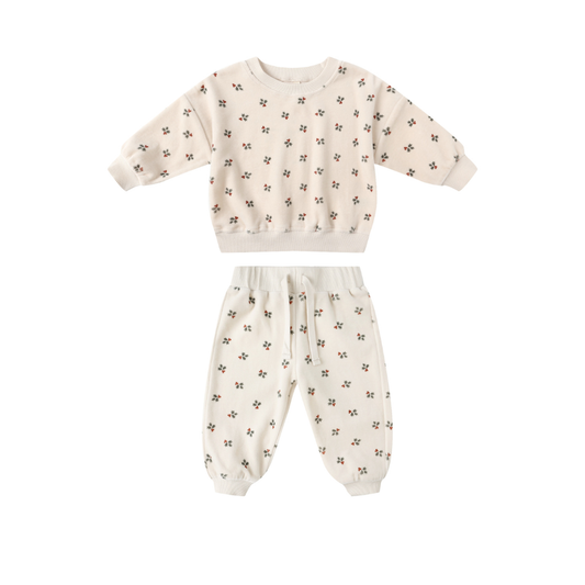QM Velour Set- Holly Berry