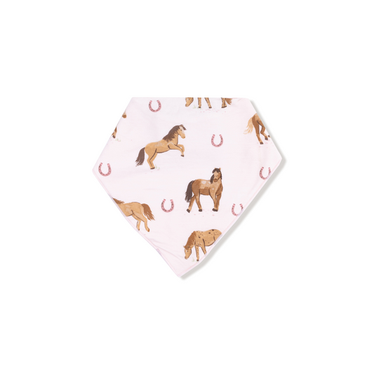 AD Bib Bandana - Horses Pink