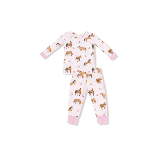 AD Loungewear L/S - Horses Pink