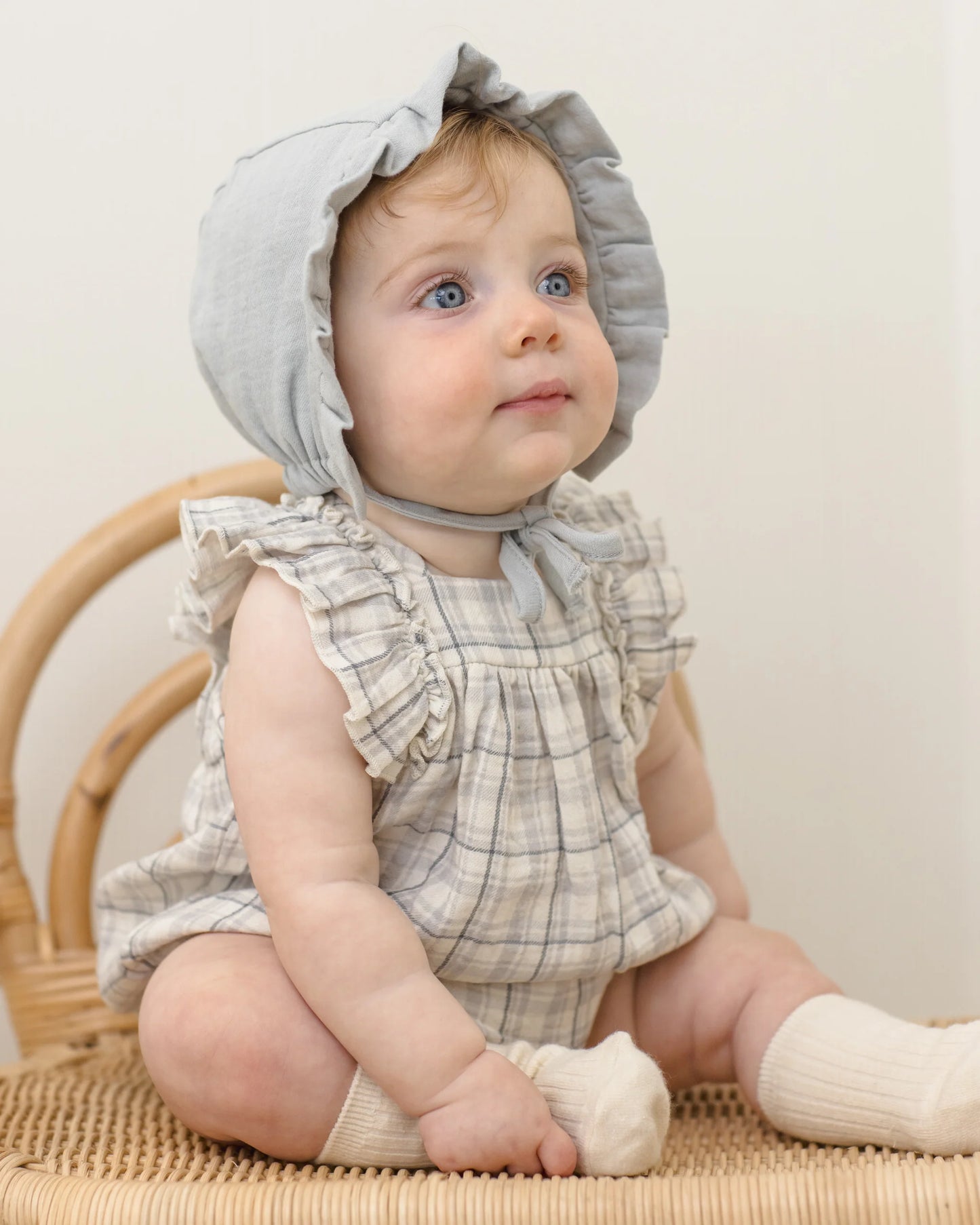 Maya Romper- Blue Plaid