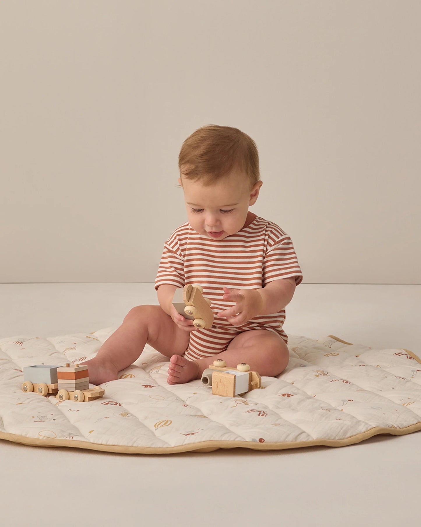 Relaxed Bubble Romper- Poppy Stripe