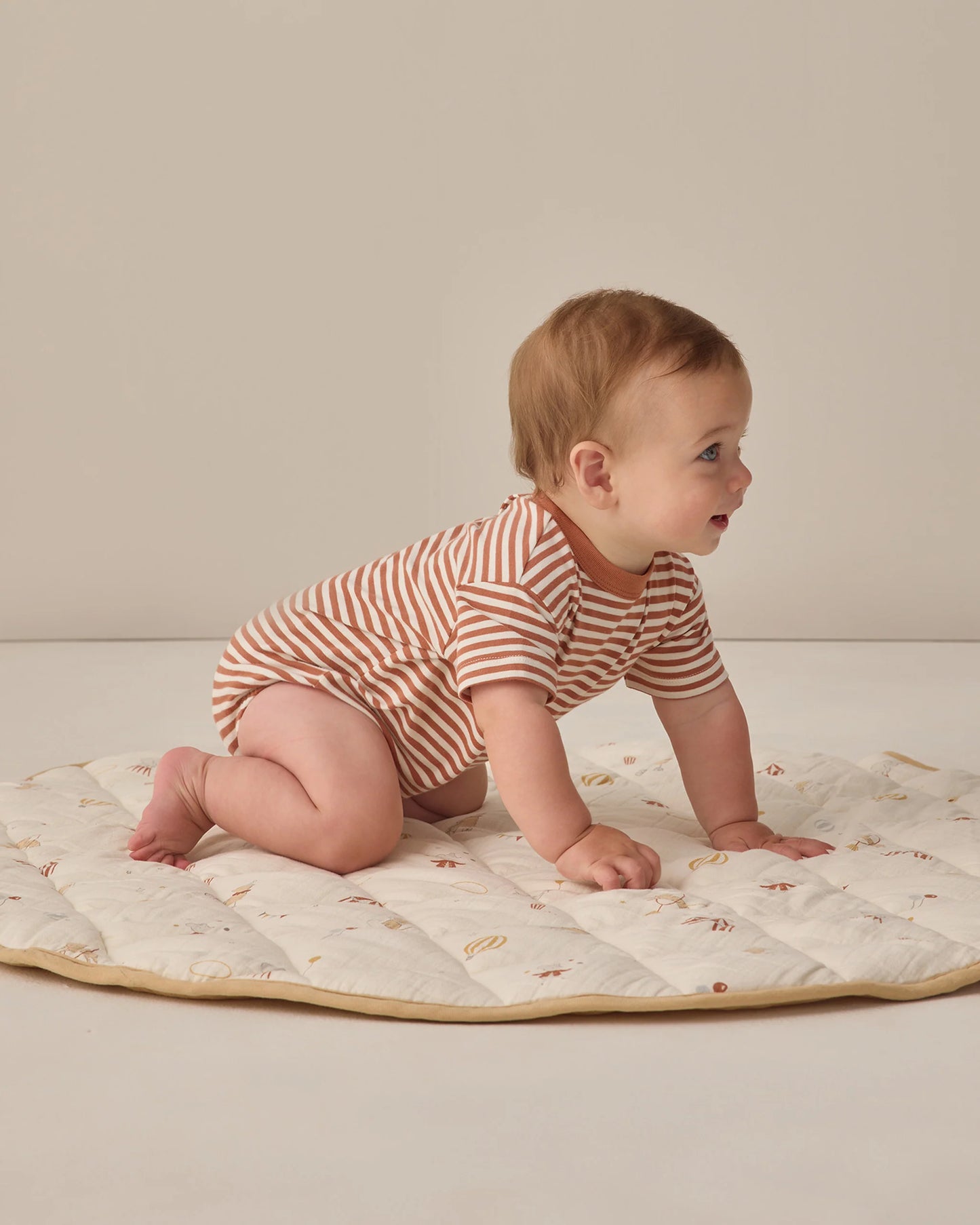 Relaxed Bubble Romper- Poppy Stripe